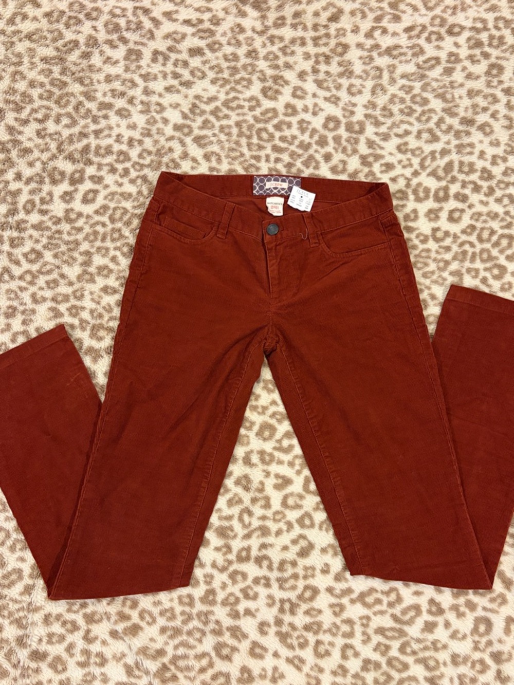 J. Crew Factory Women's Boot Cut Corduroy Pants in Rust